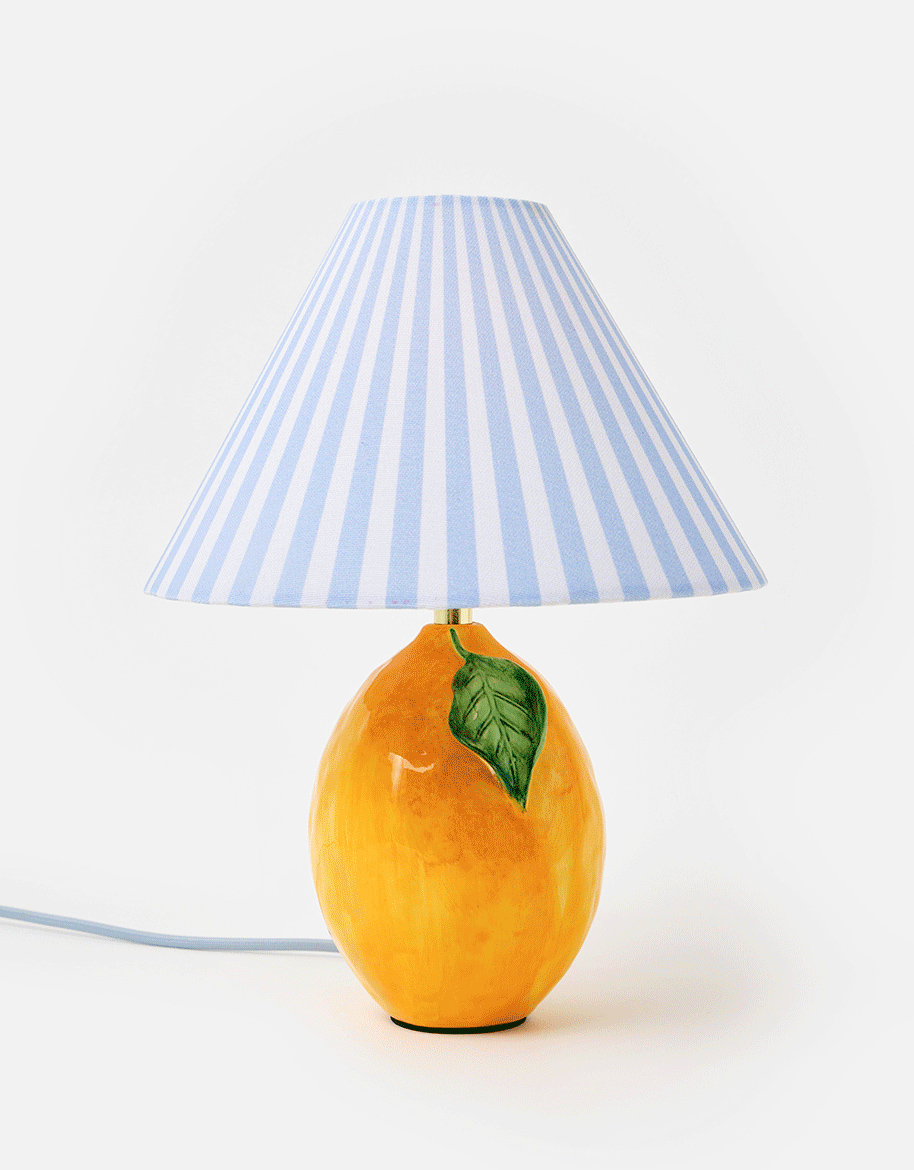 Lemon Ceramic Striped Desk & Table Lamp